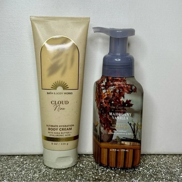 Bath & Body Works Cloud Nine Body Cream & Mahogany Vanilla Hand Soap NWT - Picture 2 of 5